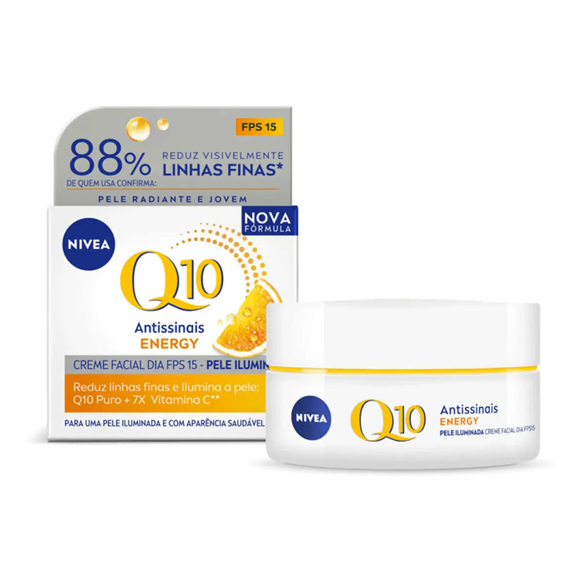 Creme Facial Nivea Antissinais Q10 Energy Dia FPS15 50g