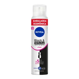 Desodorante Antitranspirante Aerossol Nívea Black&White Invisible Clear 200ml