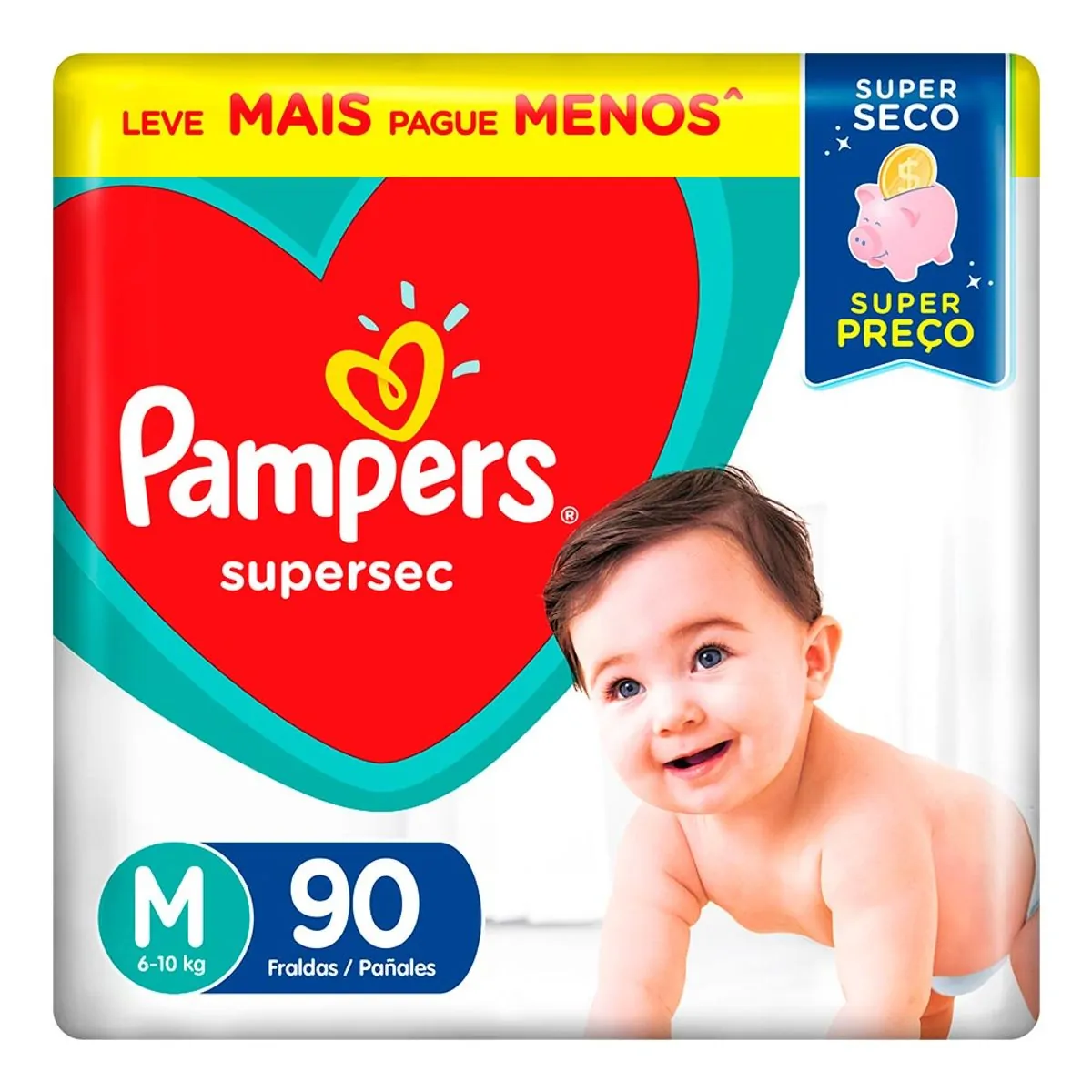 Fralda Pampers Super Sec M 90 Unidades