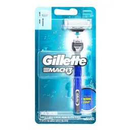 Aparelho para Barbear Recarregável + Carga Gillette Mach3 1 Unidade