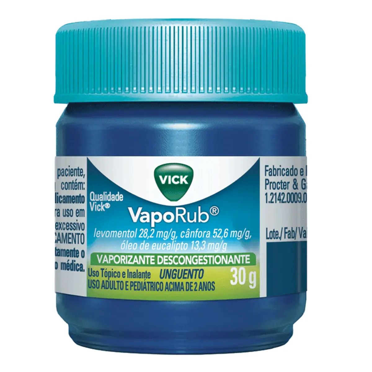 Descongestionante Vick VapoRub 28,2mg/g + 52,6mg/g + 13,3mg/g 30g