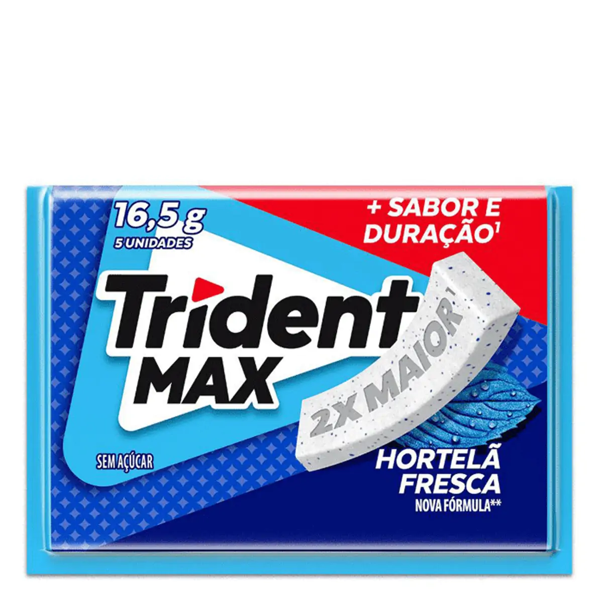 Goma de Mascar Trident Max Hortelã Fresca 5 Unidades