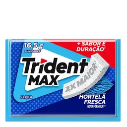 Goma de Mascar Trident Max Hortelã Fresca 5 Unidades