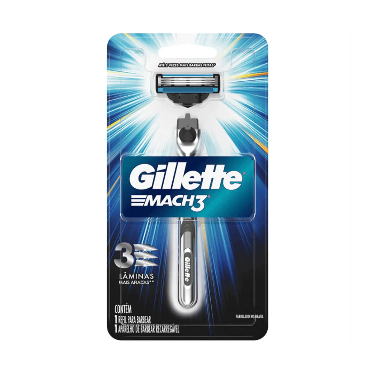 Aparelho de Barbear Recarregável Gillette Mach3 + 1 Refil