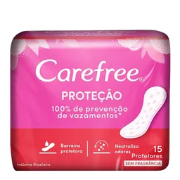 Protetor Diário Carefree Proteção Sem Fragrância 15 Unidades