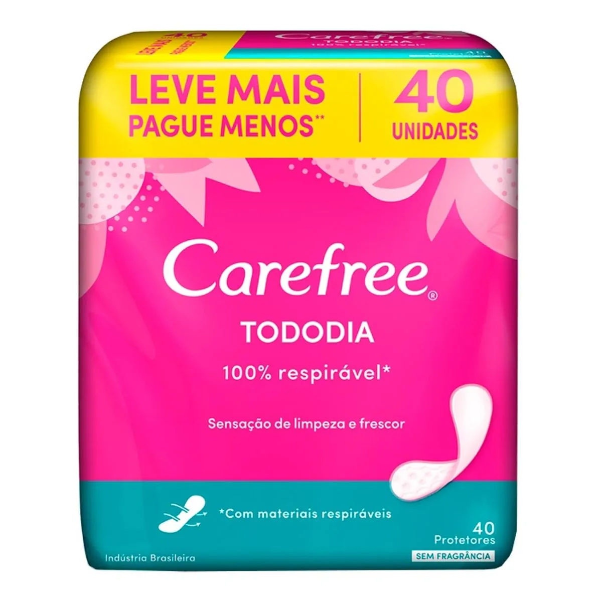 Protetor Diário Carefree Todo Dia Sem Fragrância 40 Unidades