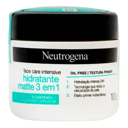 Creme Facial Neutrogena Hidratante Face Care Intensive Matte 3 Em 1 100g