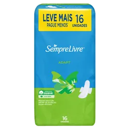 Absorvente Externo Sempre Livre Adapt Cobertura Suave com Abas 16 Unidades