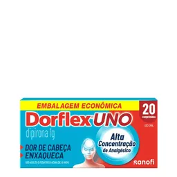 Analgésico e Antitérmico Dorflex Uno 1g 20 Comprimidos