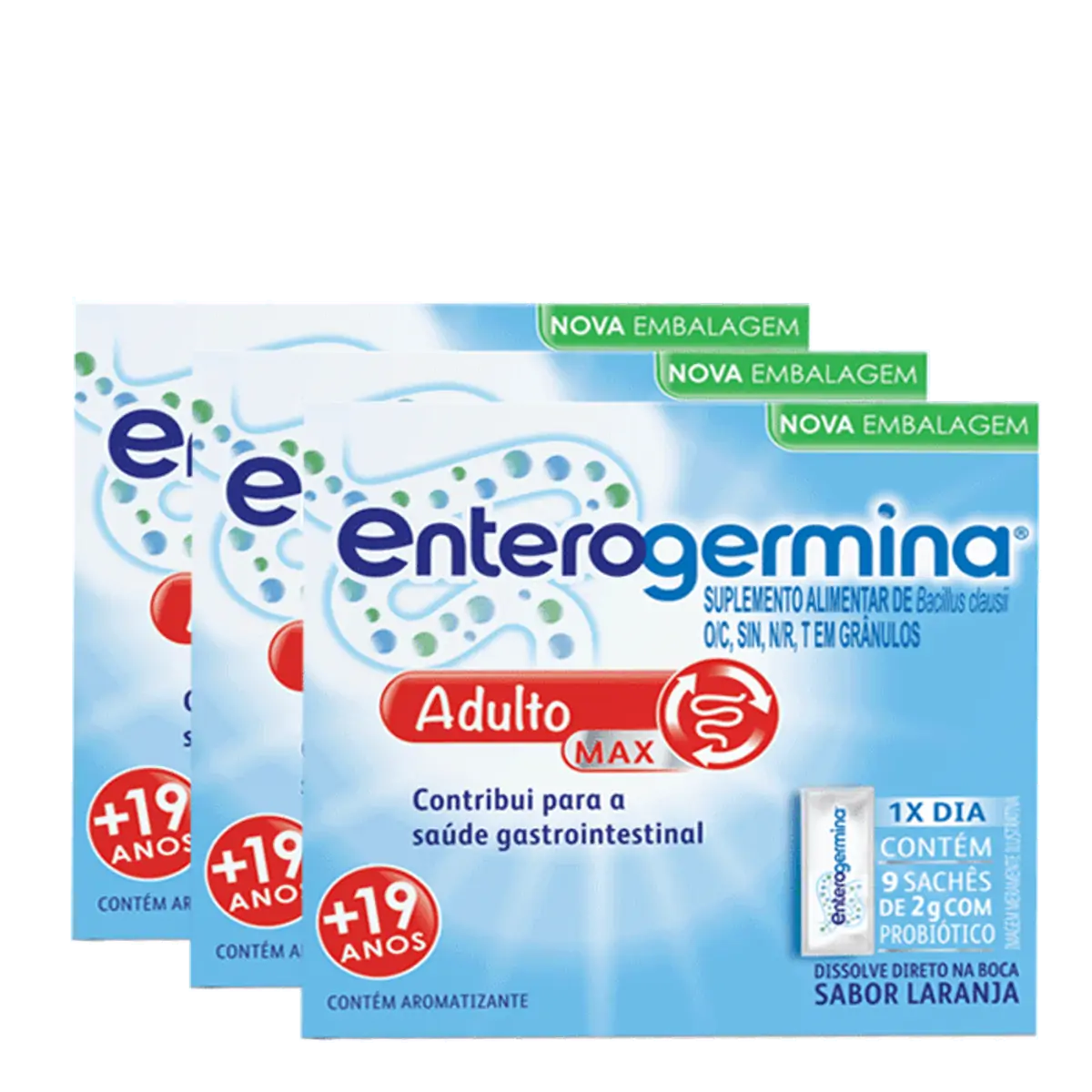 Probiótico Enterogermina Adulto Sabor Laranja 9 Sachês