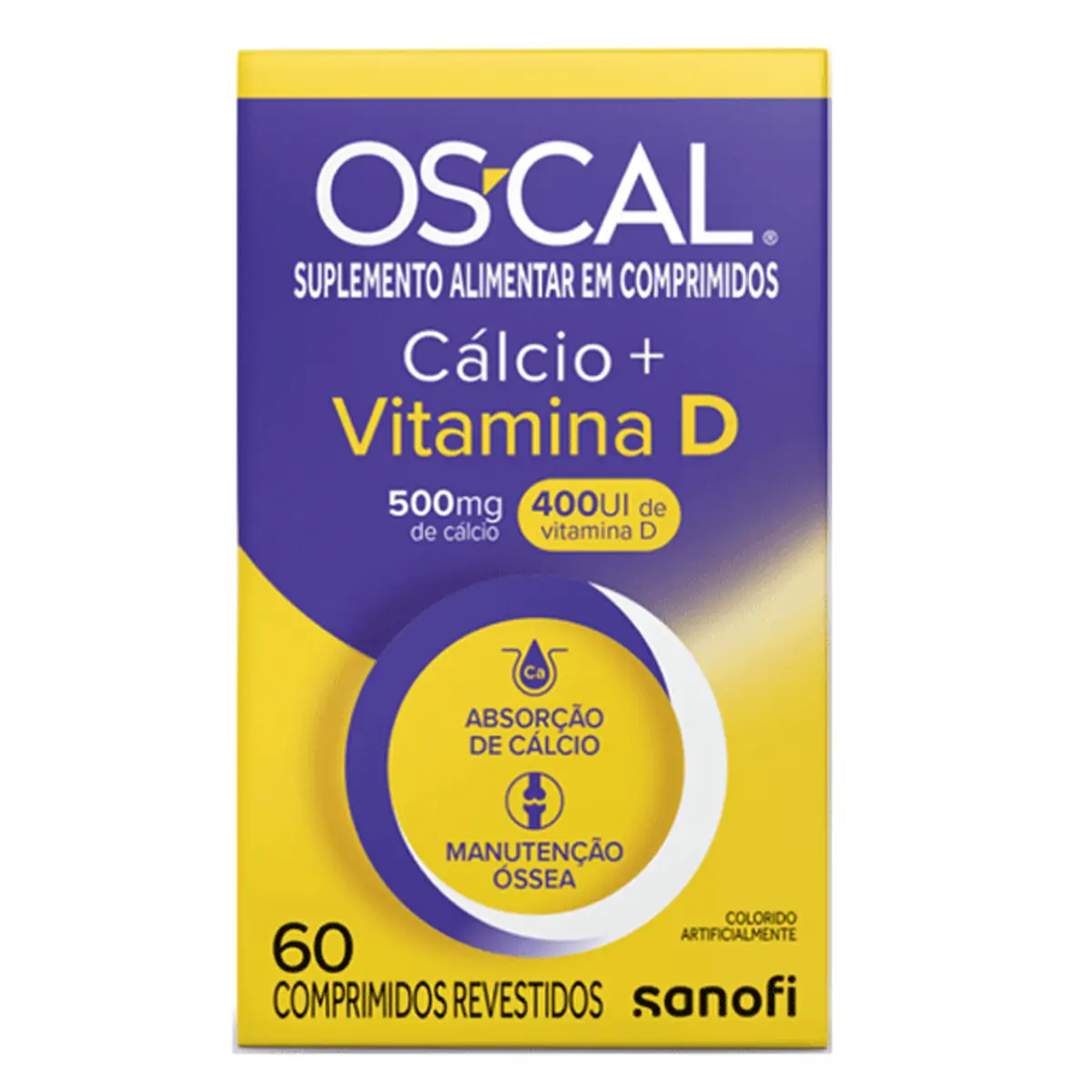 Suplemento Alimentar Os-Cal D Cálcio 500mg + Vitamina D 400UI 60 Comprimidos