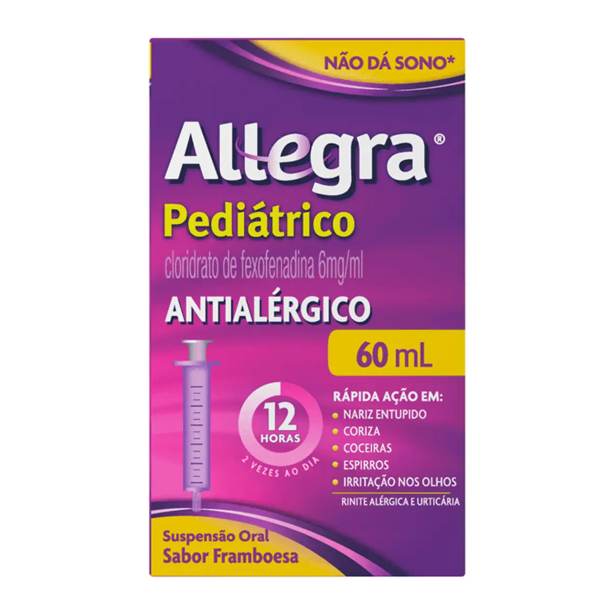 Antialérgico Infantil Allegra Pediátrico 6mg/ml 60ml + Seringa Dosadora