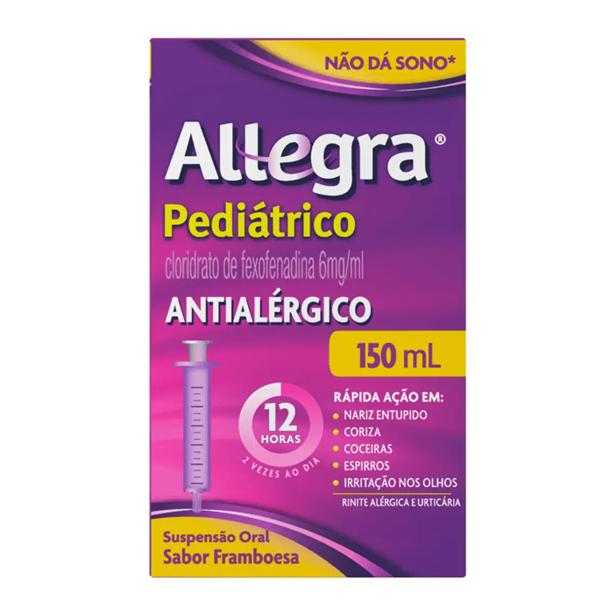 Antialérgico Infantil Allegra Pediátrico 6mg/ml 150ml + Seringa Dosadora