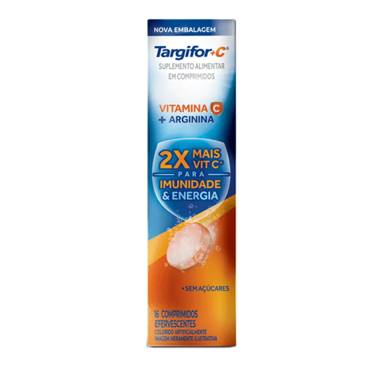 Targifor C Vitamina C e Arginina Sanofi 16 Comprimidos Efervescentes