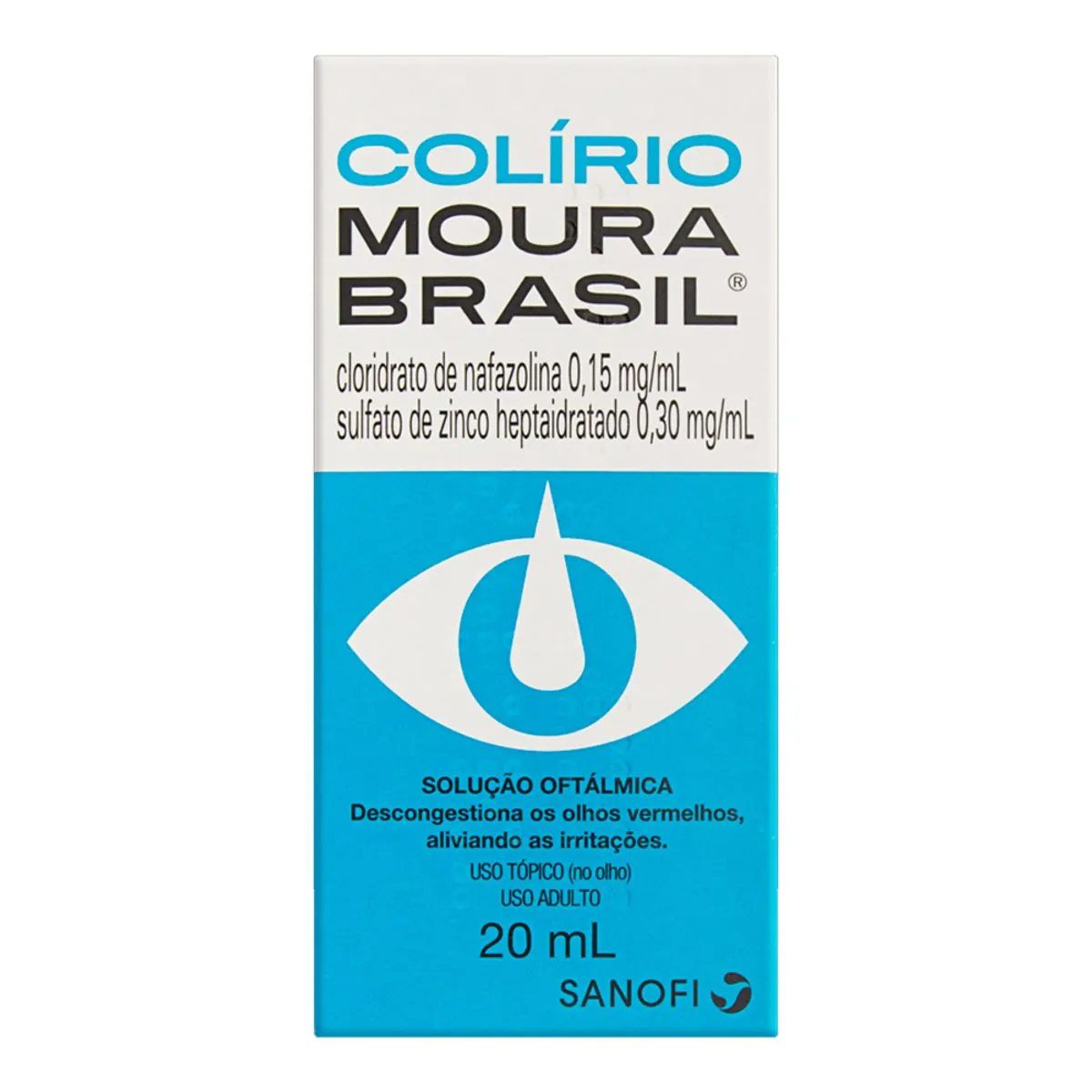 Colírio Descongestionante Moura Brasil 0,15mg/ml + 0,3mg/ml 20ml