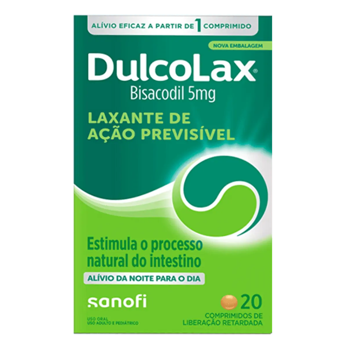 Laxante Dulcolax 5mg 20 Comprimidos Revestidos