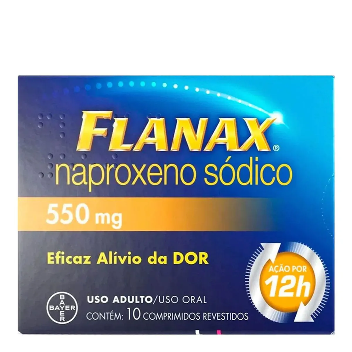 Analgésico, Anti-inflamatório e Antitérmico Flanax 550mg 10 Comprimidos