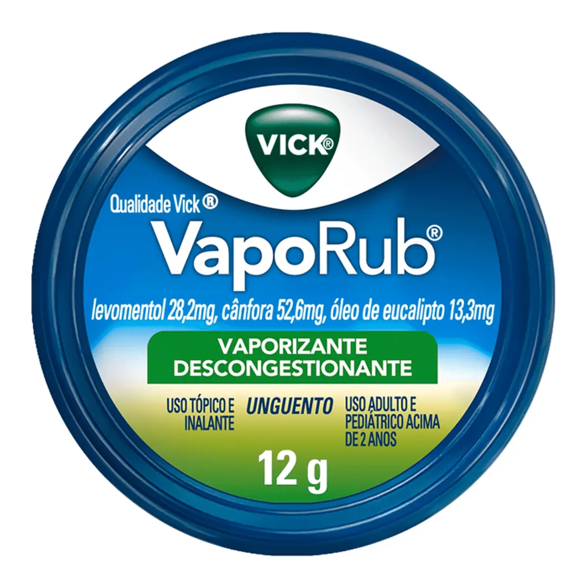 Descongestionante Vick VapoRub 28,2mg/g + 52,6mg/g + 13,3mg/g 12g