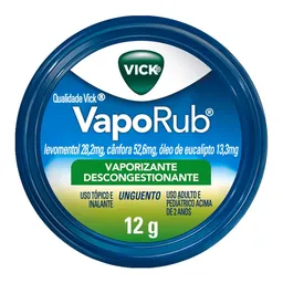 Descongestionante Vick VapoRub 28,2mg/g + 52,6mg/g + 13,3mg/g 12g
