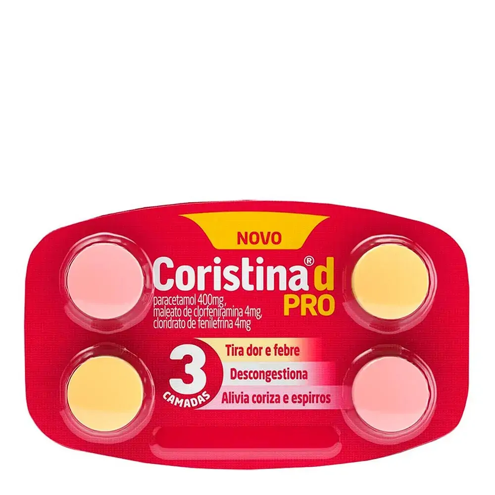 Coristina D Pro 400mg + 4mg + 4mg Cosmed 4 Comprimidos