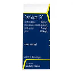 Reidratante Rehidrat 50 50,84mg/g + 66,82mg/g + 59,77mg/g + 822,64mg/g 4 Envelopes