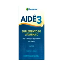 Vitamina D Aidê 3 Gotas Eurofarma 10ml