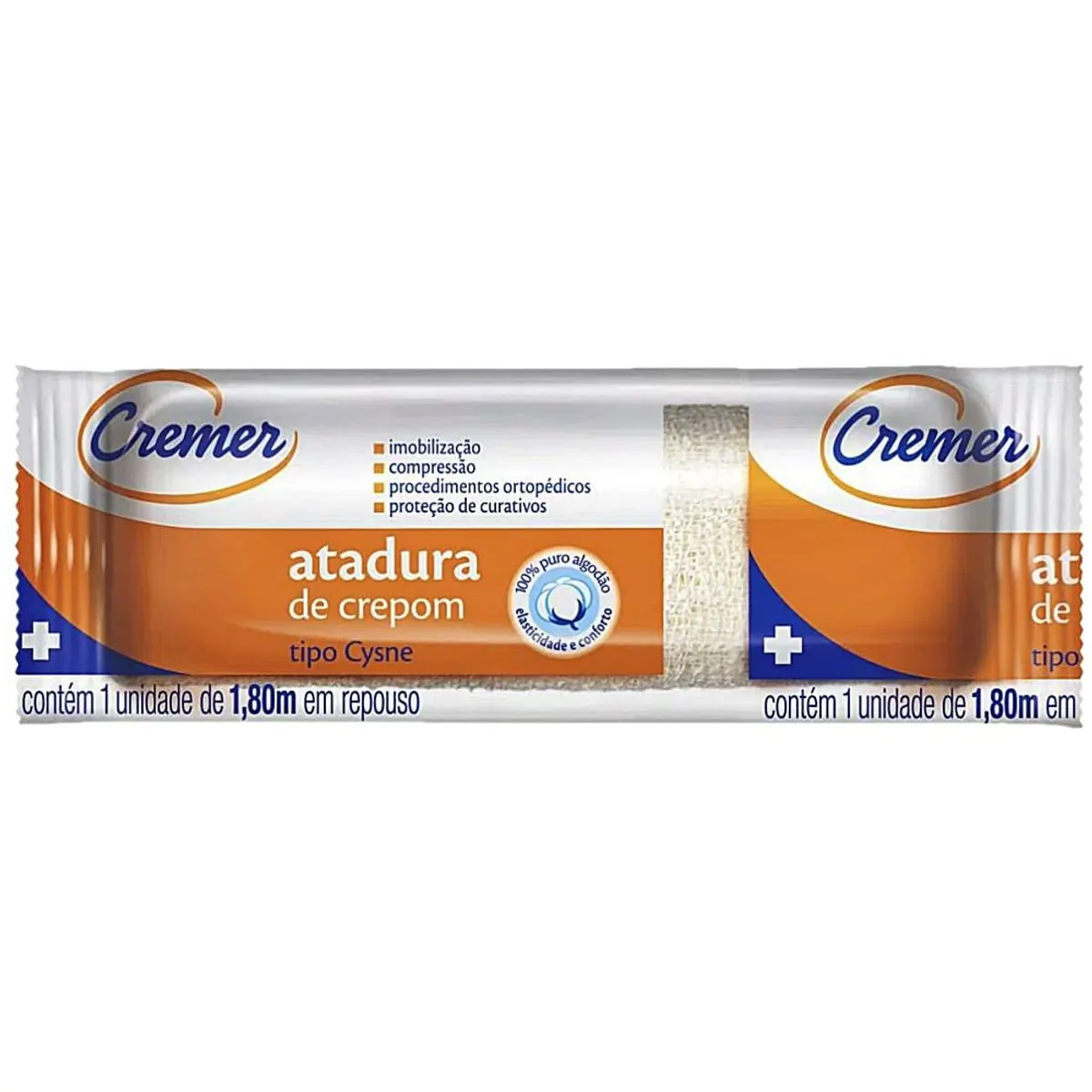 Atadura De Crepom Cremer Tipo Cysne 8Cm X 1,80M