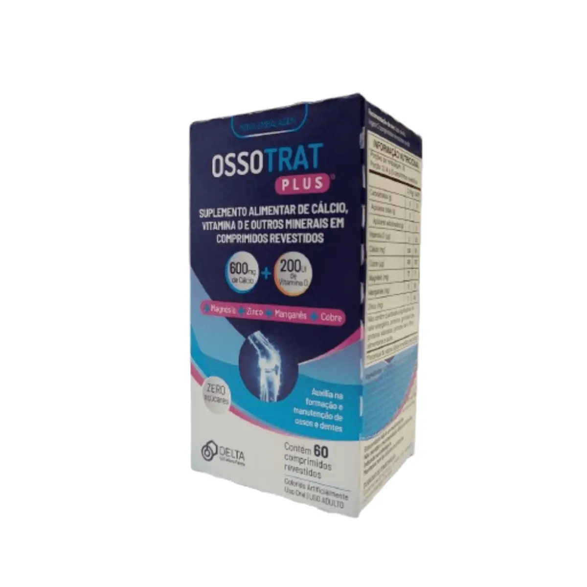 Ossotrat Plus 600mg + D3 C/60 Cápsulas - Delta