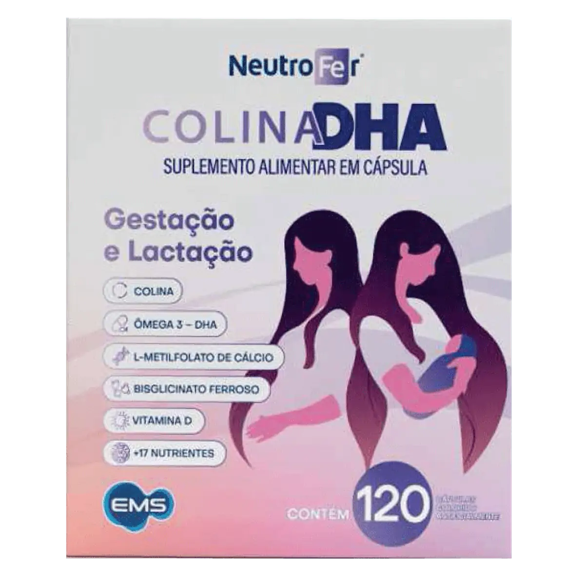 Suplemento Alimentar Neutrofer Colina DHA Gestão e Lactação 120 Cápsulas