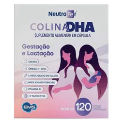 Suplemento Alimentar Neutrofer Colina DHA Gestão e Lactação 120 Cápsulas