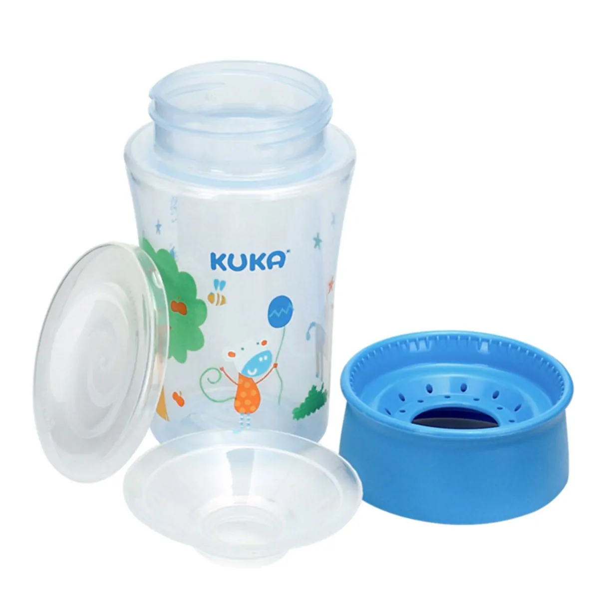 Copo Plástico Infantil Antivazamento Kuka Azul 360° 200ml