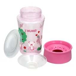 Copo Plástico Infantil Antivazamento Kuka Rosa 360° 200ml