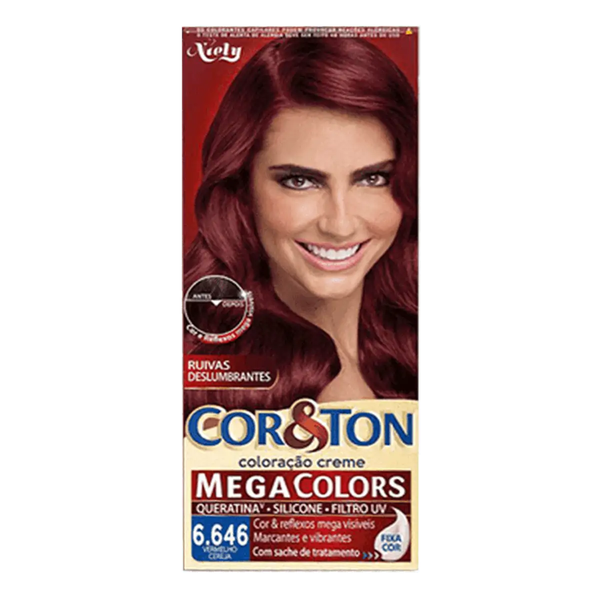 Tinta de Cabelo Niely Cor&Ton Mega Colors 6.646 Vermelho Cereja