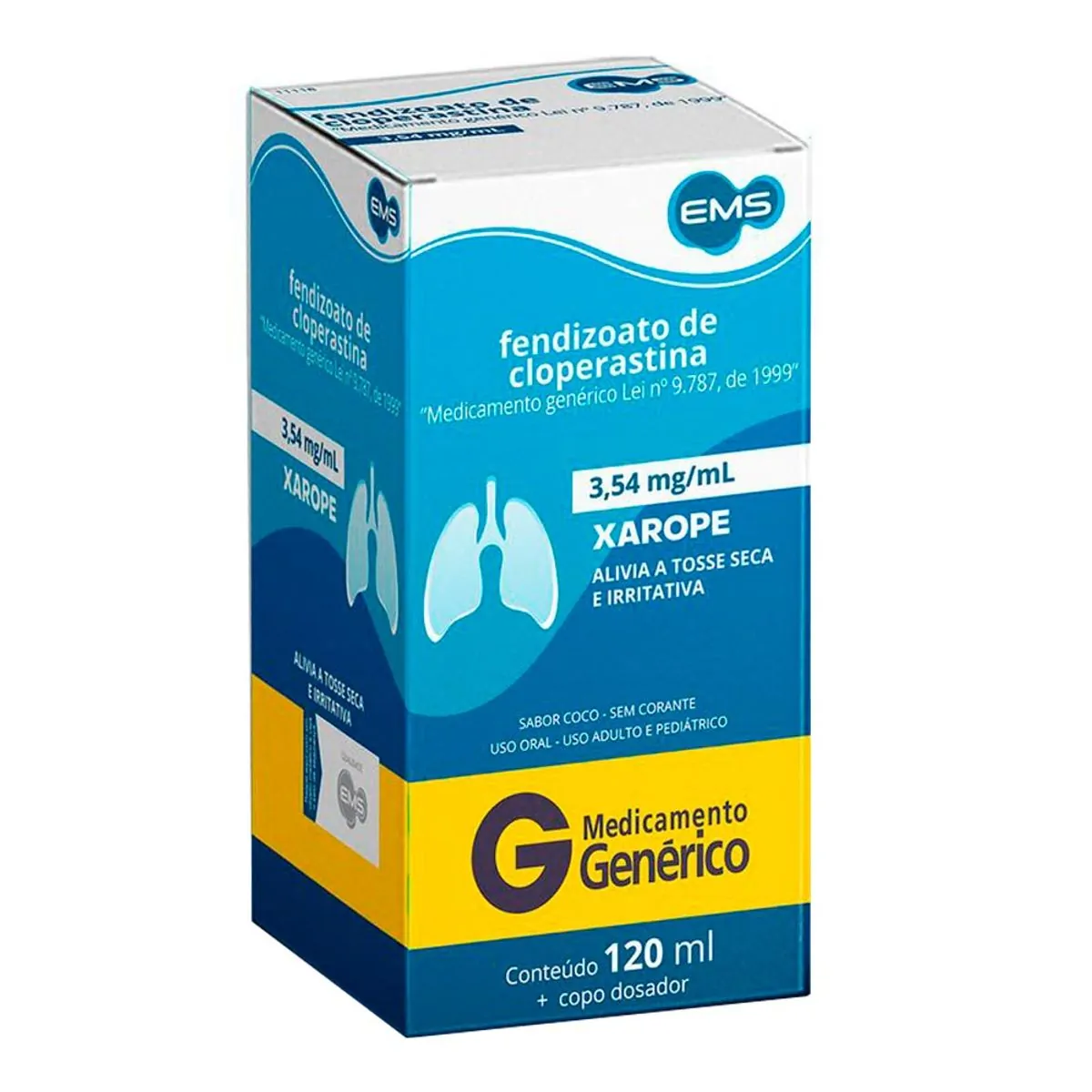Antitussígenos Fendizoato de Cloperastina 3,54mg/ml Genérico EMS 120ml