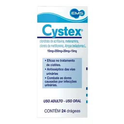Antisséptico Cystex 15mg + 250mg + 20mg 24 Drágeas