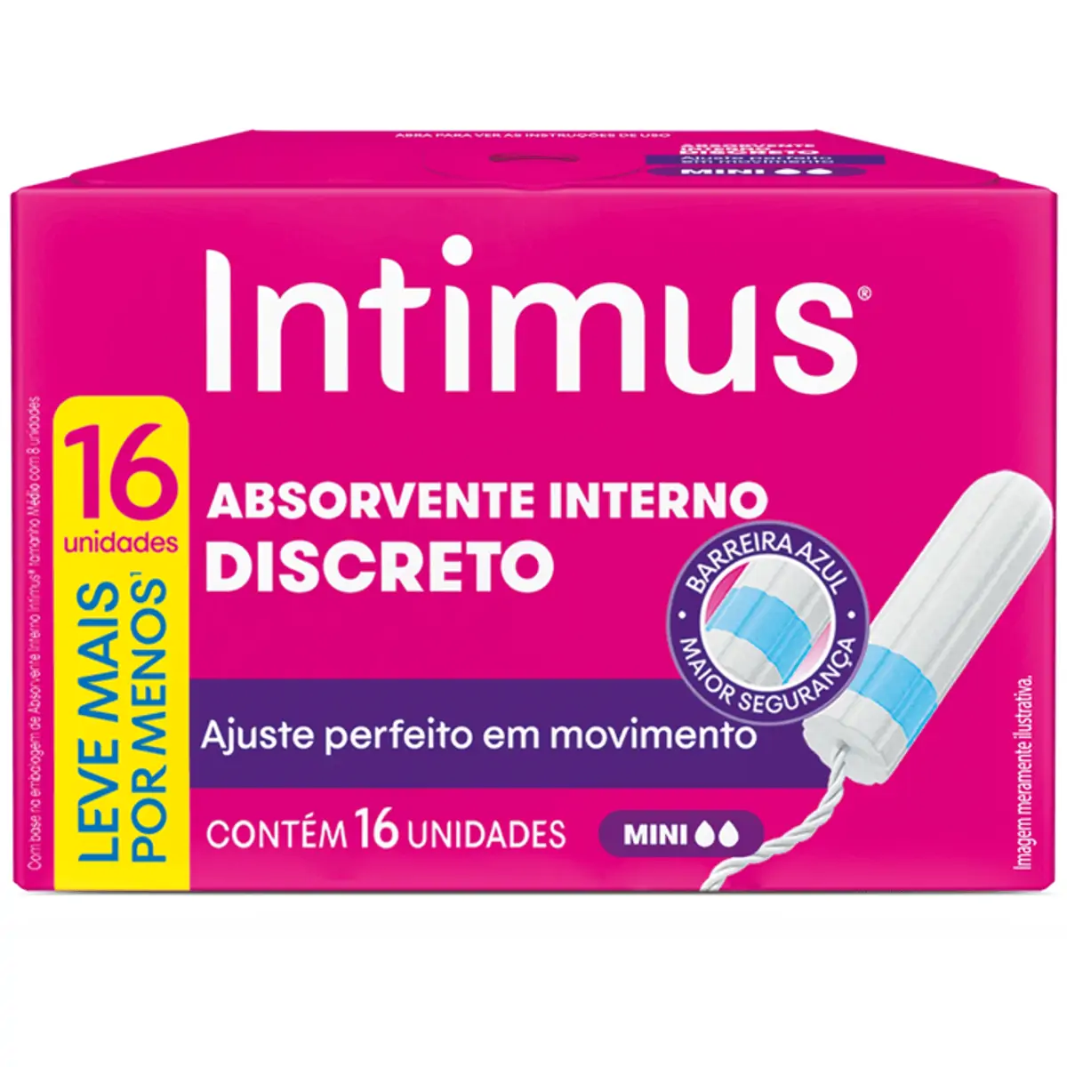 Absorvente Interno Intimus® Discreto Mini 16 Unidades