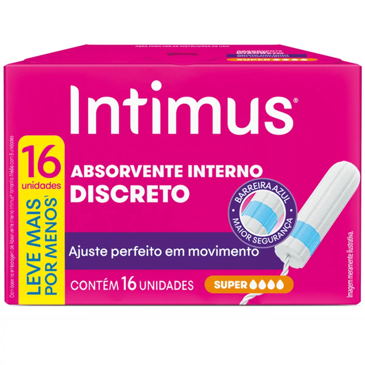 Absorvente Interno Intimus® Discreto Super 16 Unidades
