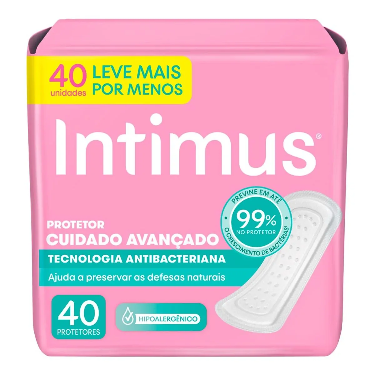 Protetor Diário Intimus® Técnologia Antibacteriana 40 Unidades