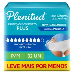 Roupa Íntima Plenitud Plus P/M 32 Unidades