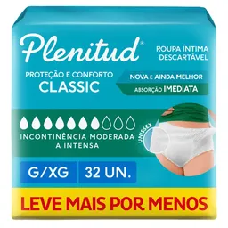 Roupa Íntima Plenitud Classic G/XG 32 Unidades