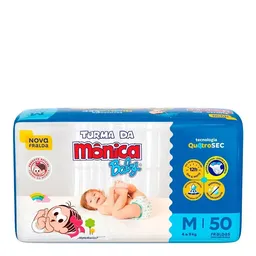 Fralda Descartável Turma da Mônica Baby M 50 Unidades