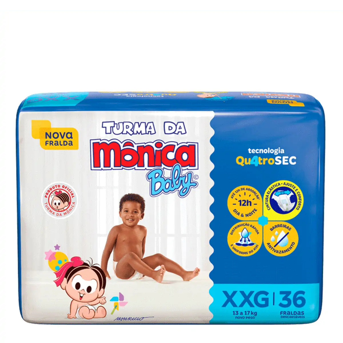 Fralda Turma da Mônica Baby XXG 36 Unidades