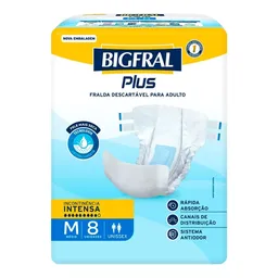 Fralda Geriátrica Bigfral Plus M 8 Unidades
