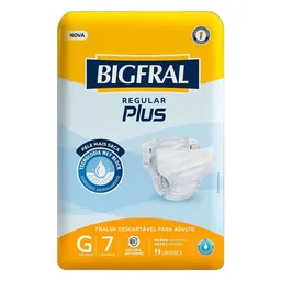Fralda Geriátrica Bigfral Regular Plus - Tamanho Xg - 7 Unidades