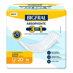 Absorvente Geriátrico Bigfral 3 em 1 Tamanho Único 20 Unidades