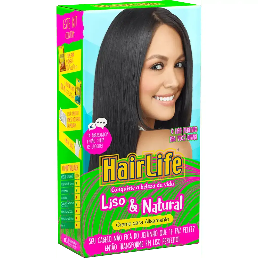 Creme Alisante Liso & Natural Hairlife 180g
