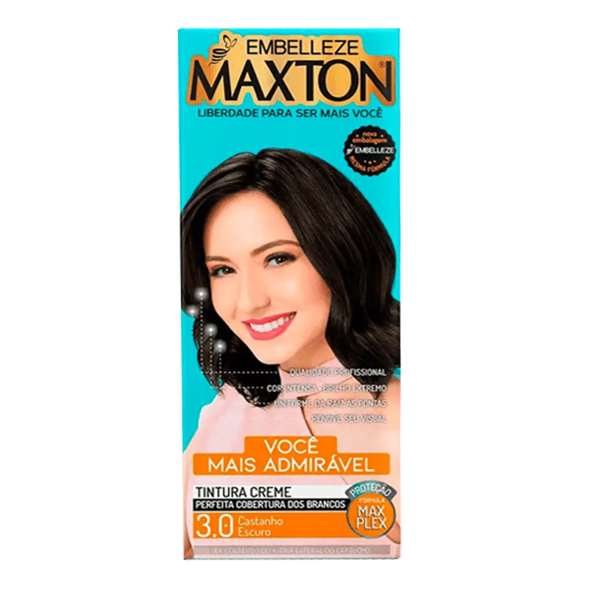 Tinta de Cabelo Embelleze Maxton Creme 3.0 Castanho Escuro