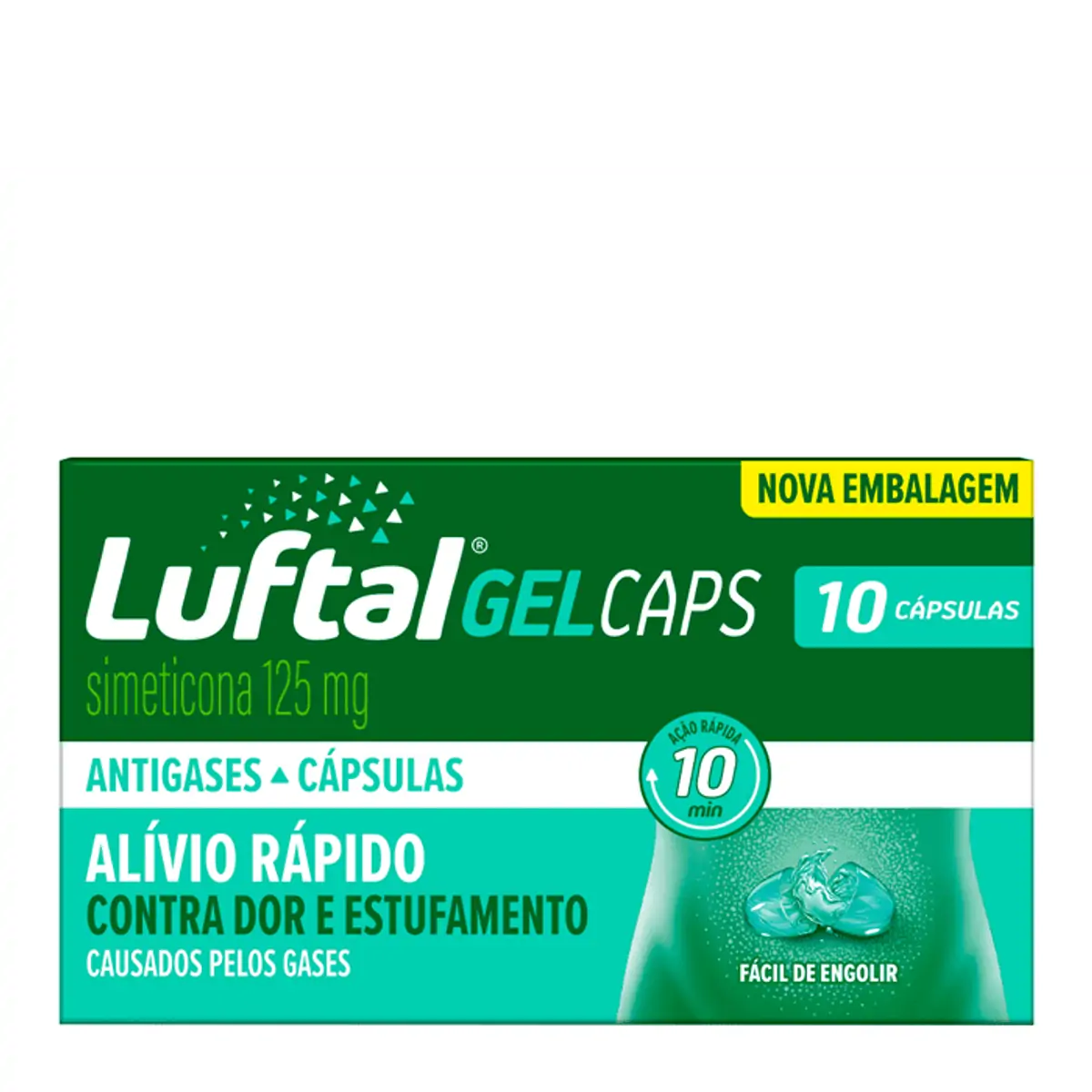 Antigases Luftal Gel Caps 125mg 10 Cápsulas Gelatinosas Moles