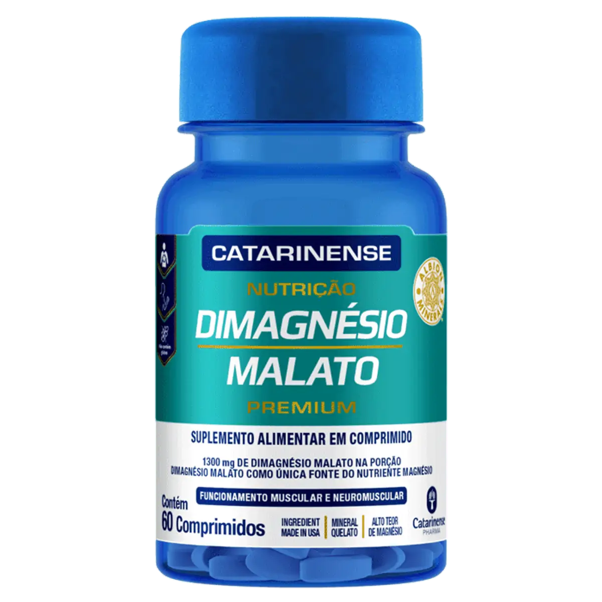 Di-Magnesio Malato 1300mg Catarinense Premium 60 Comprimidos