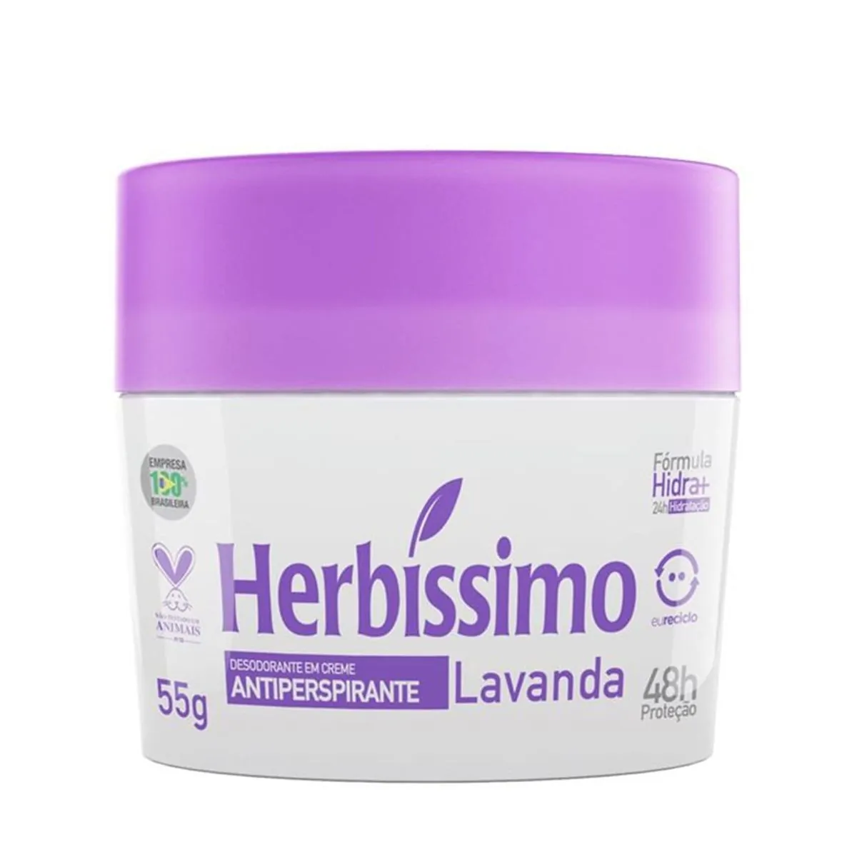 Desodorante Em Creme Antiperspirante Lavanda Herbíssimo 55g
